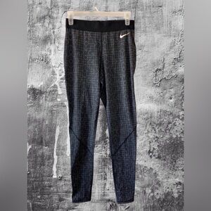 Nike Pro Compression Leggings Size M Geometric Print Black Gray